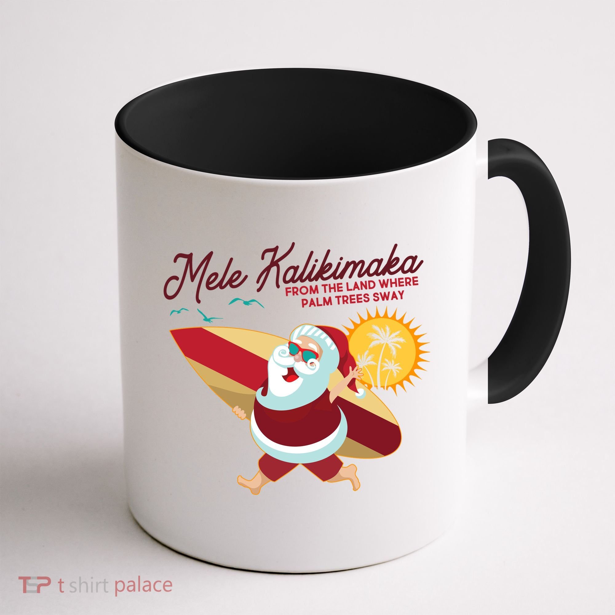 Mele Kalikimaka Surfer Santa Claus Coffee Mug