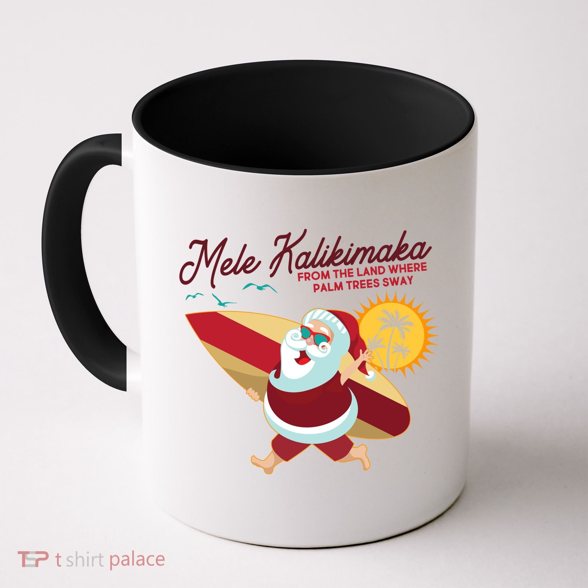 Mele Kalikimaka Surfer Santa Claus Coffee Mug