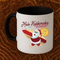 Mele Kalikimaka Surfer Santa Claus Coffee Mug thumb 2