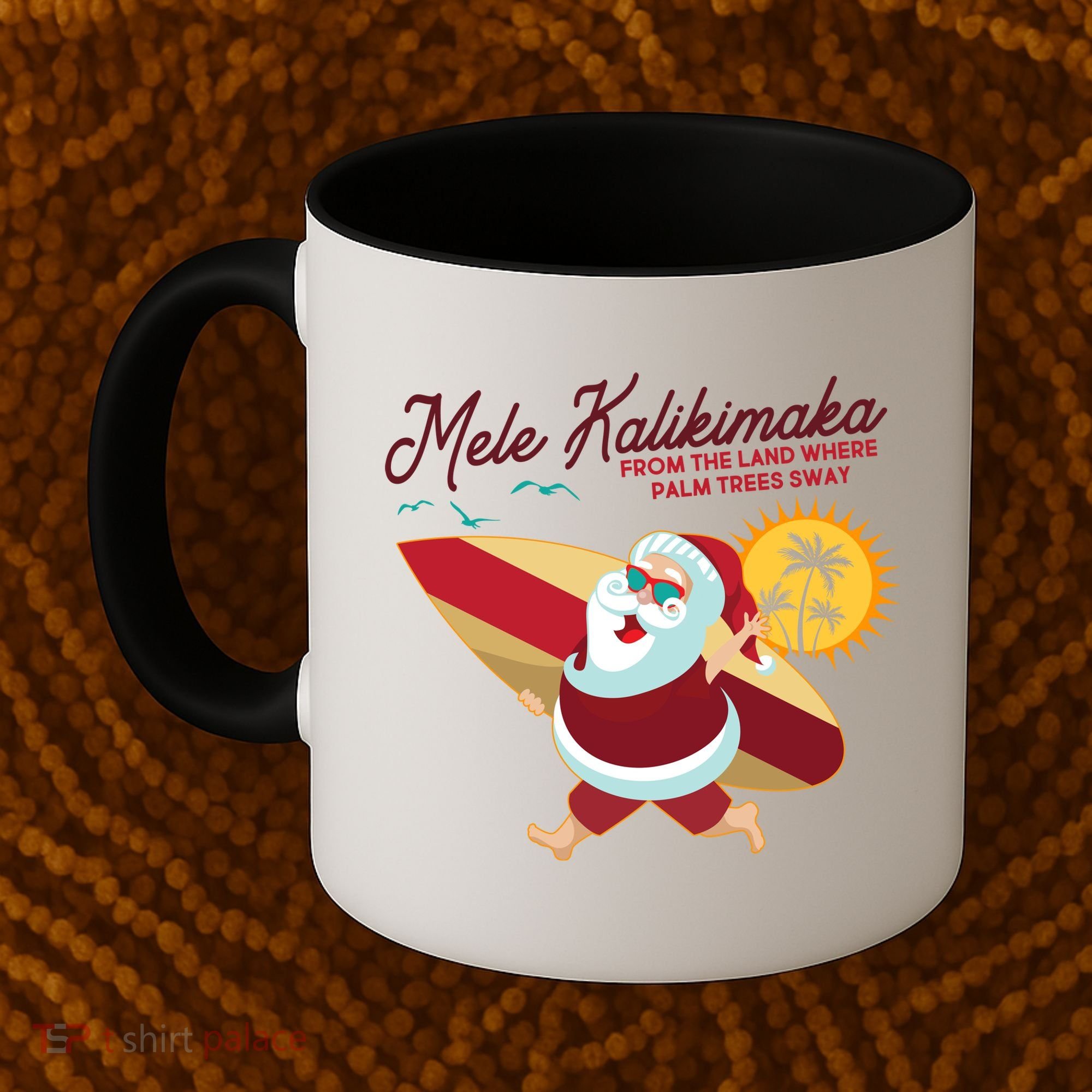 Mele Kalikimaka Surfer Santa Claus Coffee Mug