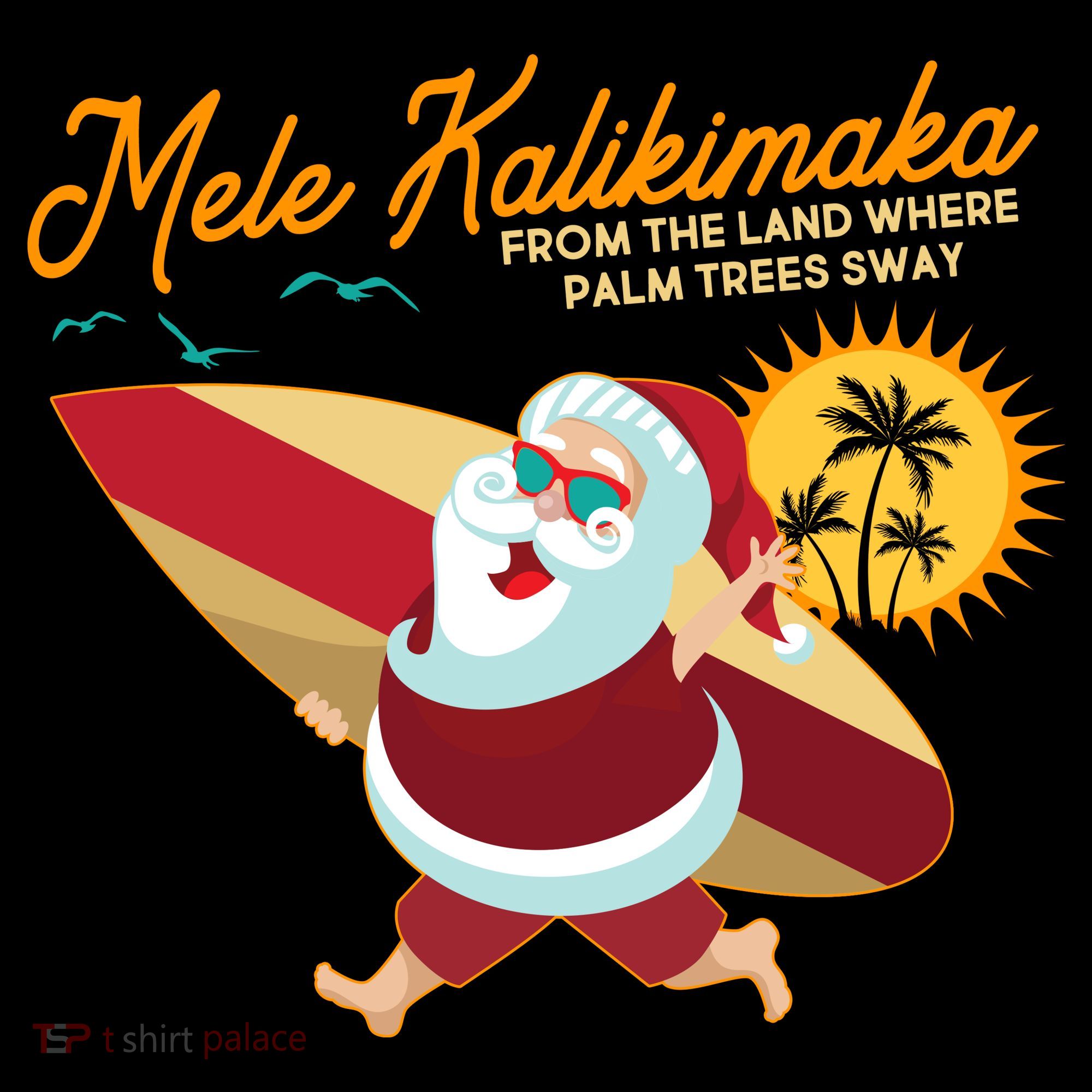 Mele Kalikimaka Surfer Santa Claus Women's Hoodie
