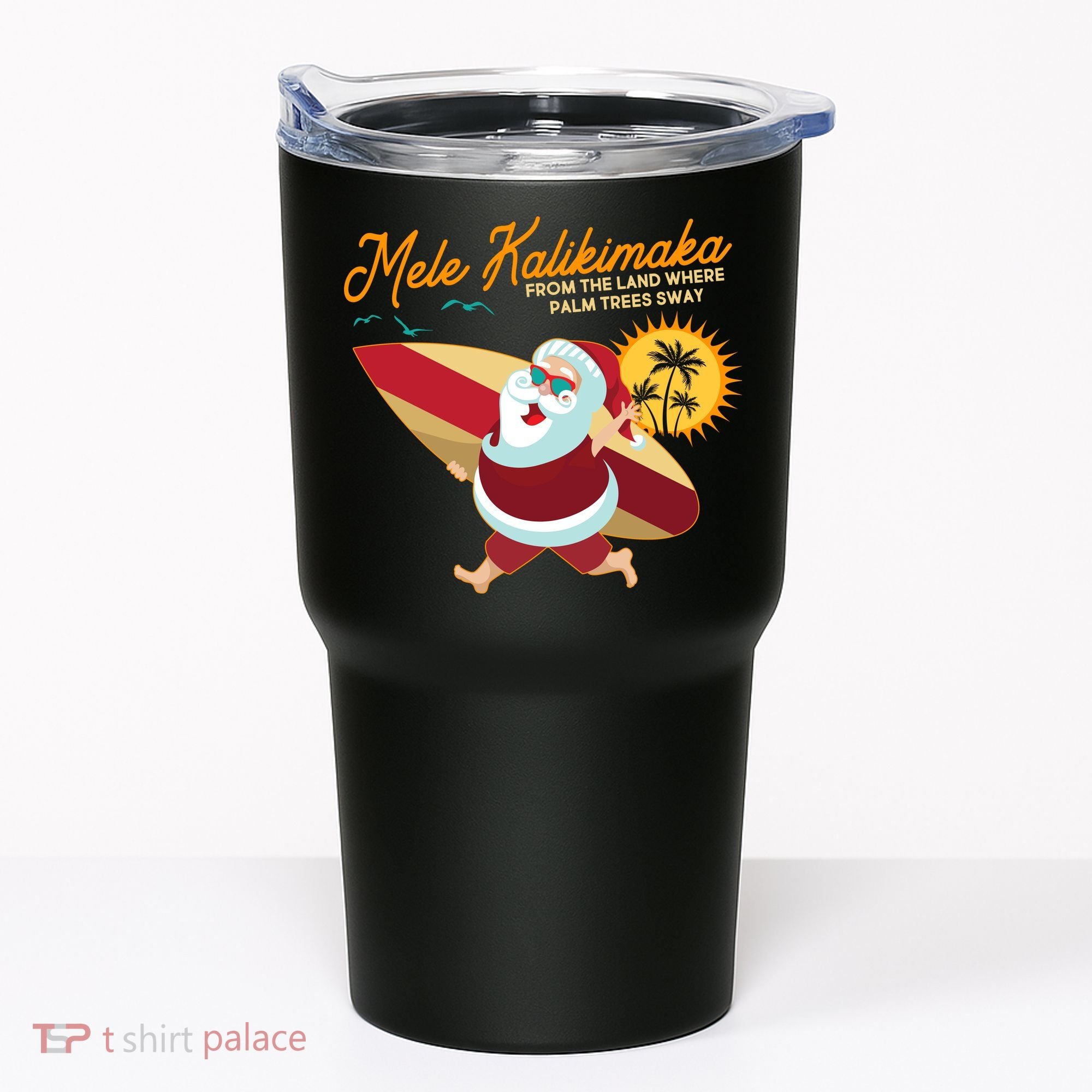 Mele Kalikimaka Surfer Santa Claus Tumbler