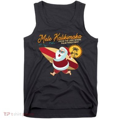 Mele Kalikimaka Surfer Santa Claus Tank Top