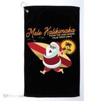 Mele Kalikimaka Surfer Santa Claus Golf Towel thumb 0