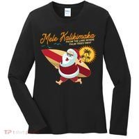 Mele Kalikimaka Surfer Santa Claus Women's Long Sleeve Shirt thumb 0