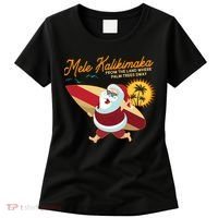 Mele Kalikimaka Surfer Santa Claus Women's T-Shirt thumb 0