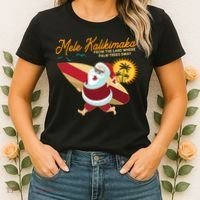 Mele Kalikimaka Surfer Santa Claus Women's T-Shirt thumb 2