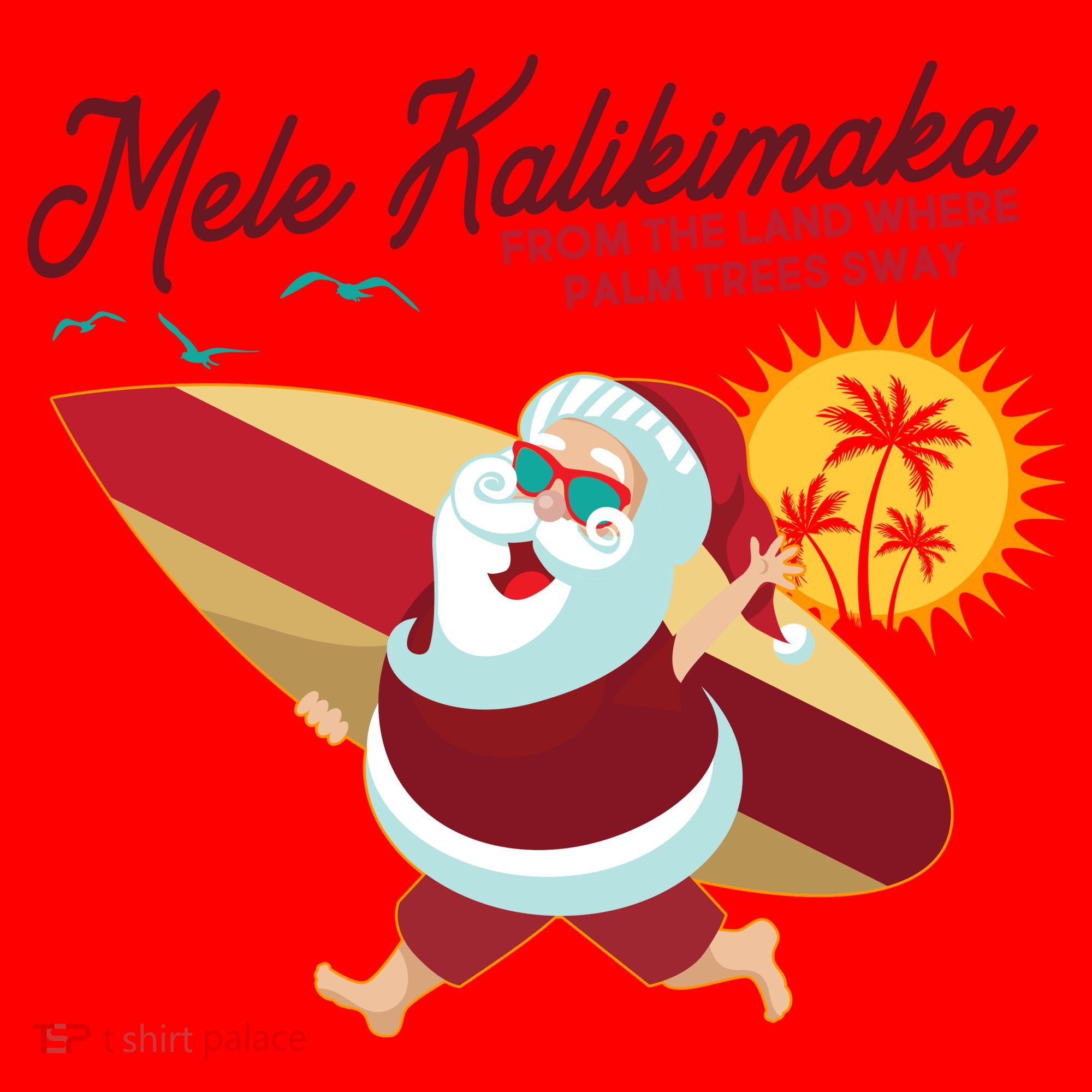 Mele Kalikimaka Surfer Santa Claus Santa Hat