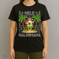 Mele Kalikimaka Santa Claus Hawaiian Christmas In July T-Shirt thumb 4