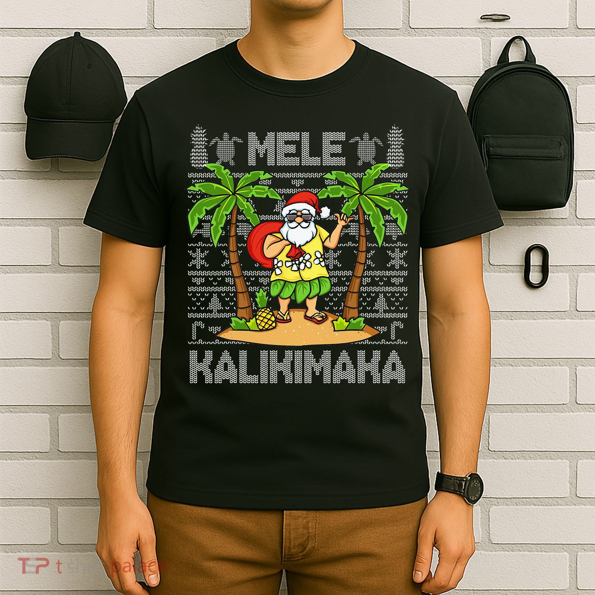 Mele Kalikimaka Santa Claus Hawaiian Christmas In July T-Shirt