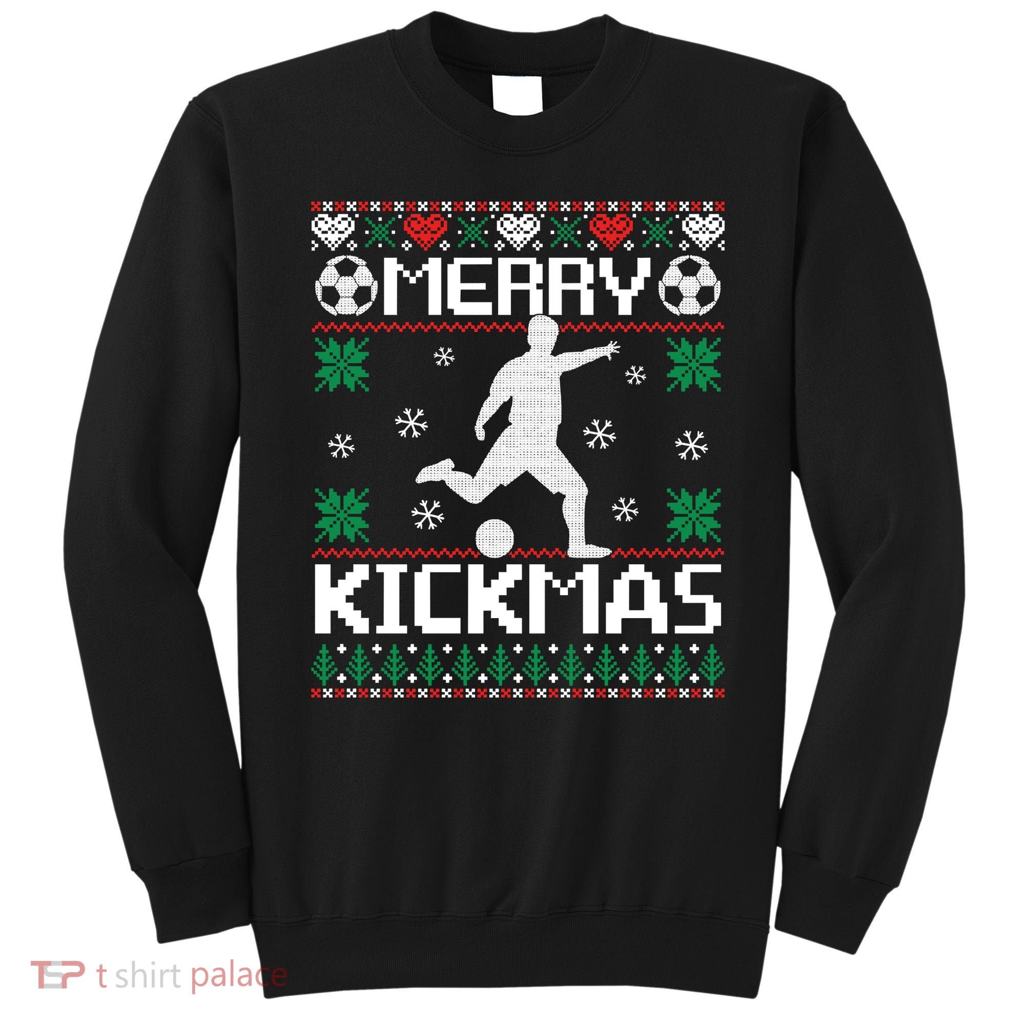 Merry Kickmas Soccer Player Sports Ugly Christmas Sweater Sweatshirt