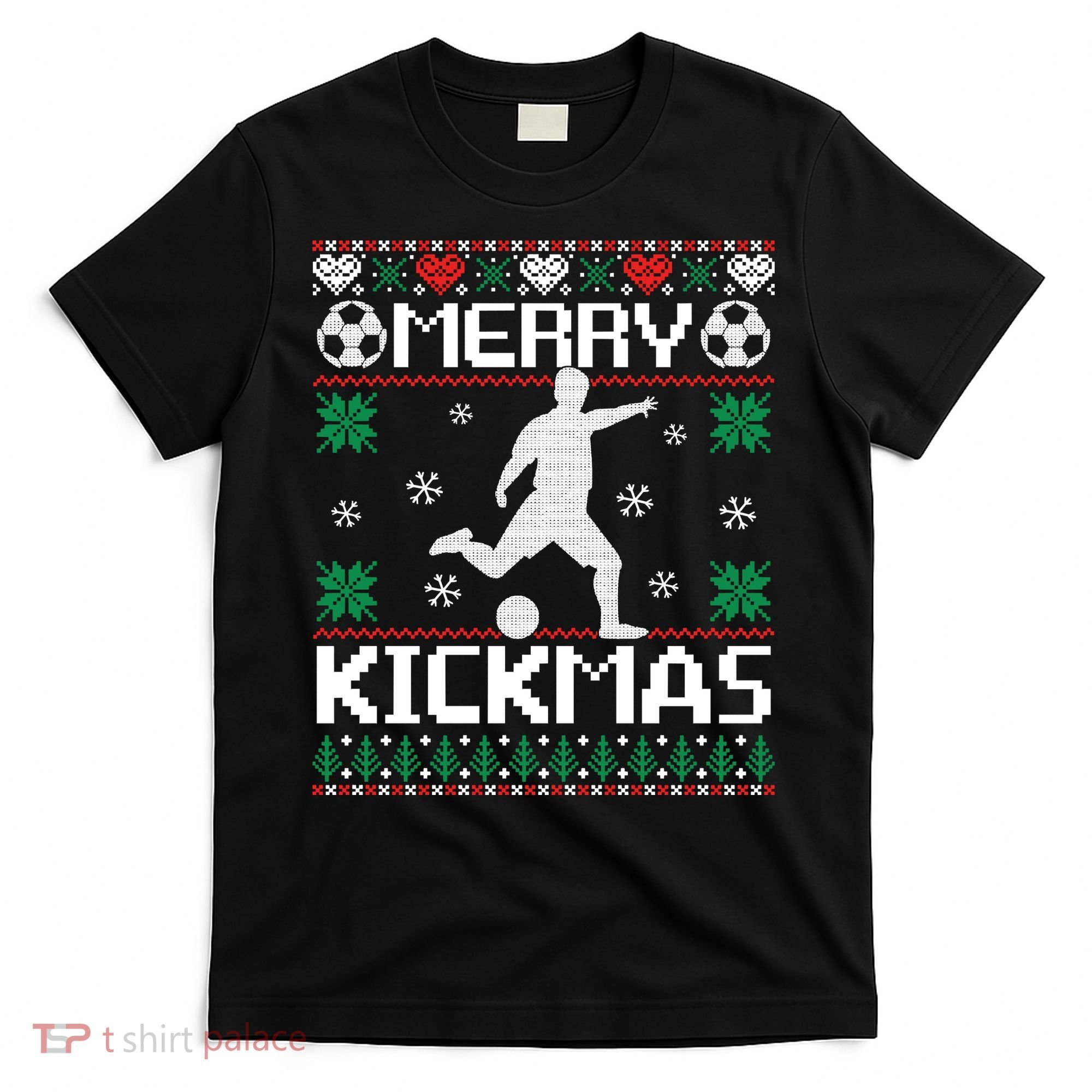 Merry Kickmas Soccer Player Sports Ugly Christmas Sweater T-Shirt