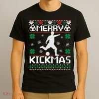 Merry Kickmas Soccer Player Sports Ugly Christmas Sweater T-Shirt thumb 3