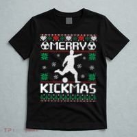 Merry Kickmas Soccer Player Sports Ugly Christmas Sweater T-Shirt thumb 5
