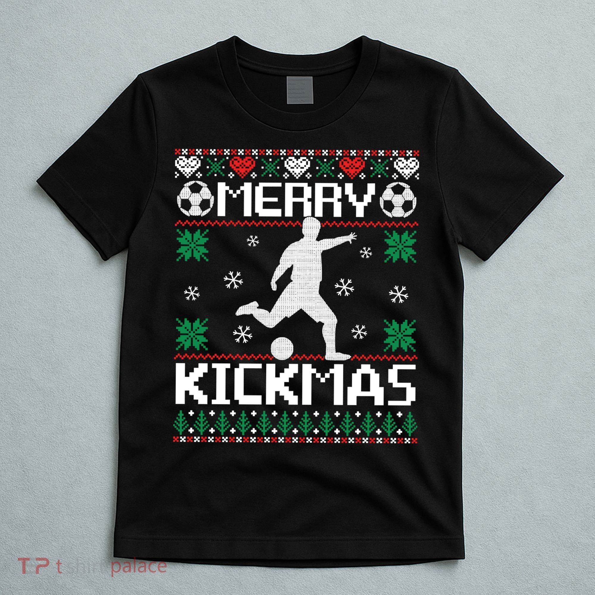 Merry Kickmas Soccer Player Sports Ugly Christmas Sweater T-Shirt