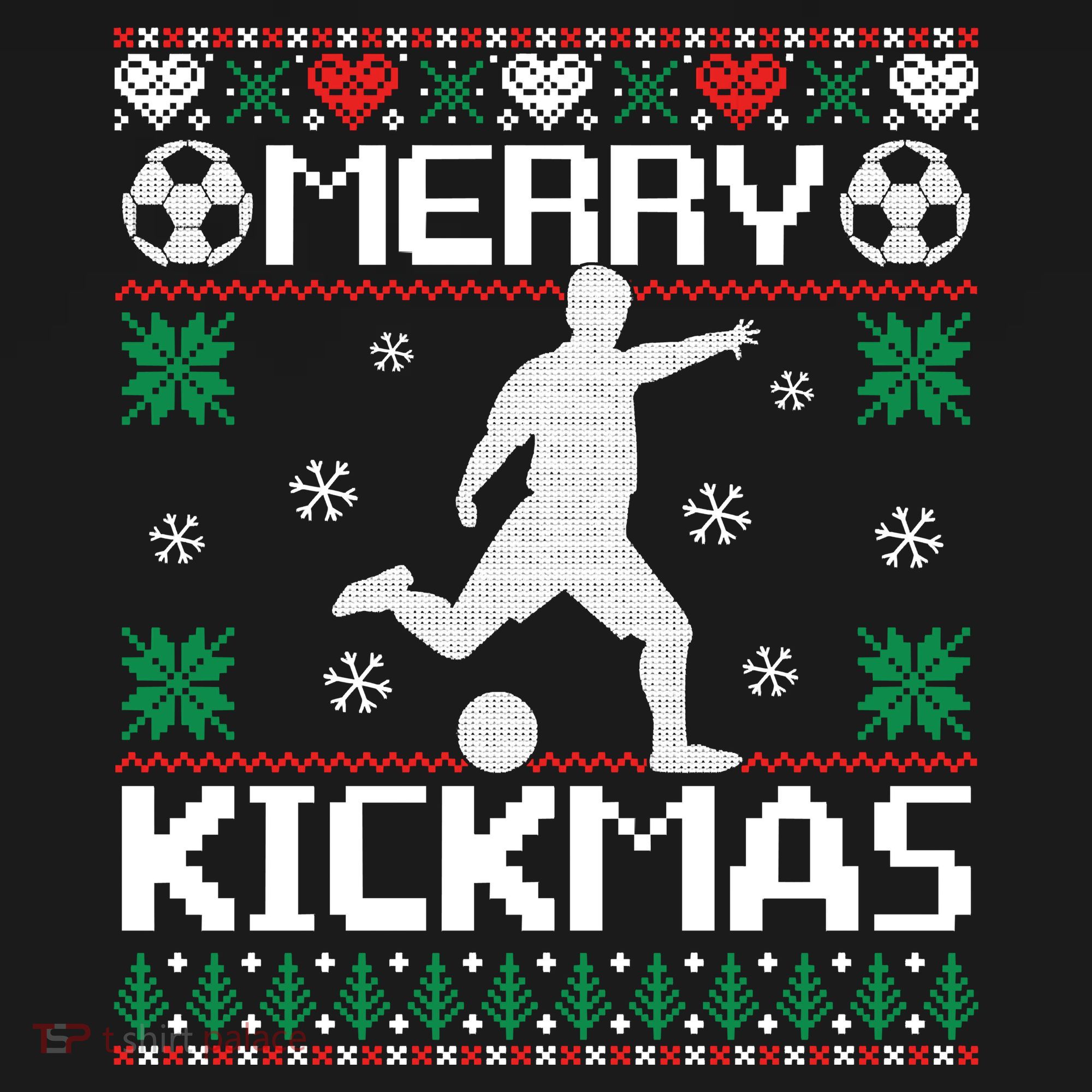 Merry Kickmas Soccer Player Sports Ugly Christmas Sweater Women's Tank Top
