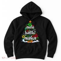 Mele Kalikimaka Tropical Christmas Hawaiian Santa Xmas Tree Hoodie thumb 0