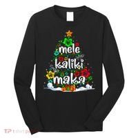 Mele Kalikimaka Tropical Christmas Hawaiian Santa Xmas Tree Long Sleeve Shirt thumb 0