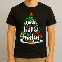 Mele Kalikimaka Tropical Christmas Hawaiian Santa Xmas Tree T-Shirt thumb 3