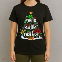 Mele Kalikimaka Tropical Christmas Hawaiian Santa Xmas Tree T-Shirt thumb 4