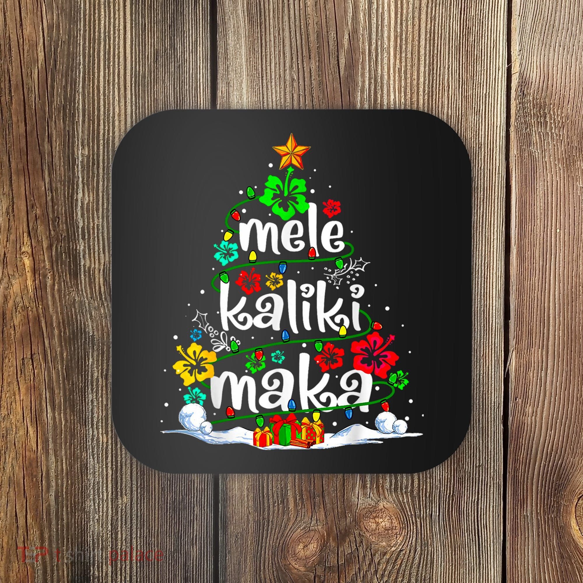 Mele Kalikimaka Tropical Christmas Hawaiian Santa Xmas Tree Coaster