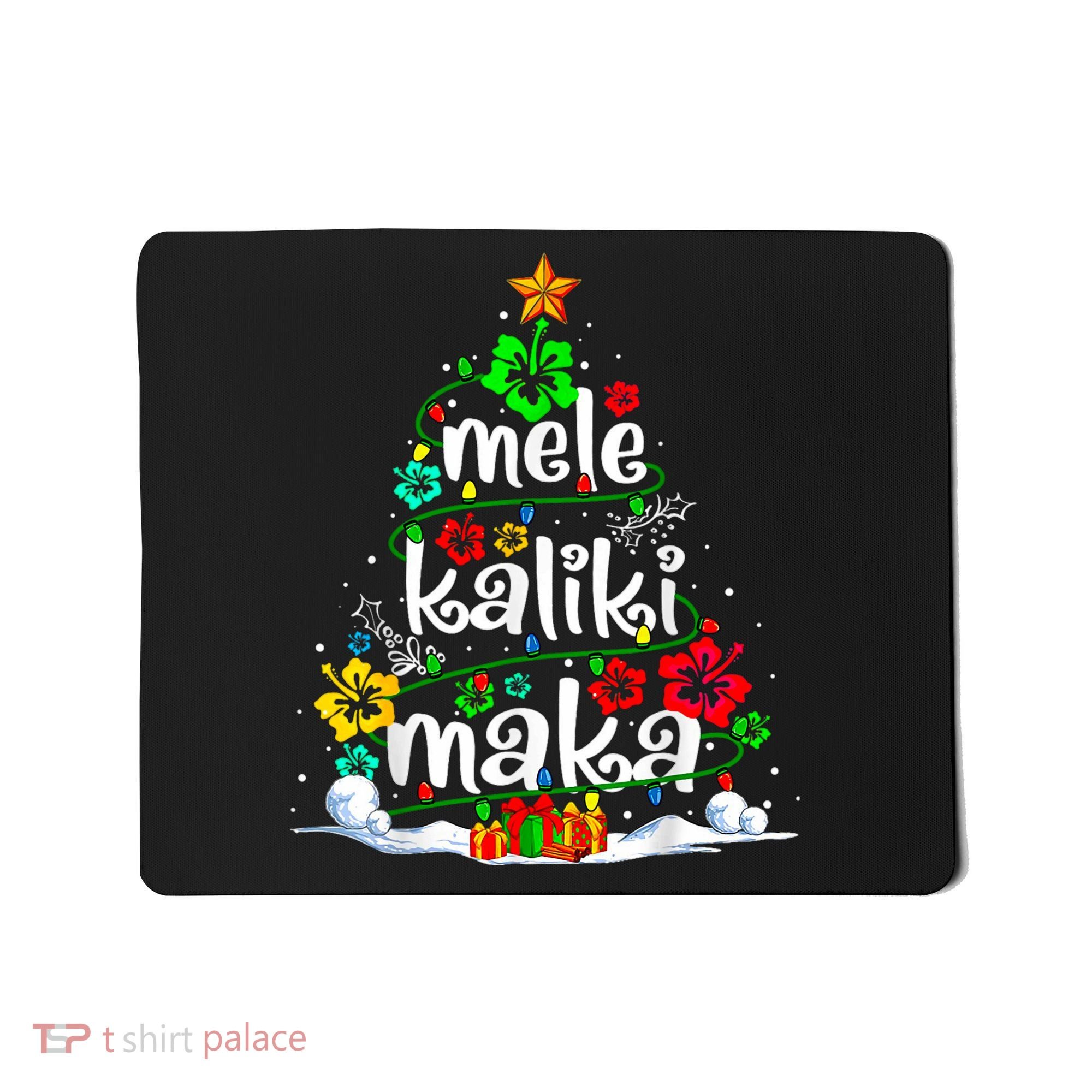 Mele Kalikimaka Tropical Christmas Hawaiian Santa Xmas Tree Mousepad