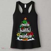 Mele Kalikimaka Tropical Christmas Hawaiian Santa Xmas Tree Women's Tank Top thumb 3