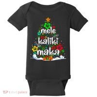 Mele Kalikimaka Tropical Christmas Hawaiian Santa Xmas Tree Baby Bodysuit thumb 0