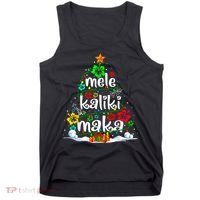 Mele Kalikimaka Tropical Christmas Hawaiian Santa Xmas Tree Tank Top thumb 0