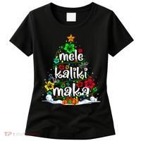 Mele Kalikimaka Tropical Christmas Hawaiian Santa Xmas Tree Women's T-Shirt thumb 0