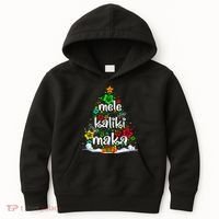 Mele Kalikimaka Tropical Christmas Hawaiian Santa Xmas Tree Kids Hoodie thumb 0