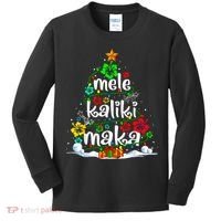 Mele Kalikimaka Tropical Christmas Hawaiian Santa Xmas Tree Kids Long Sleeve Shirt thumb 0