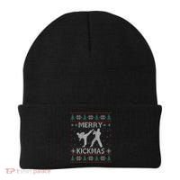 Merry Kickmas Taekwondo Christmas Ugly Sweater Xmas Funny Beanie thumb 0