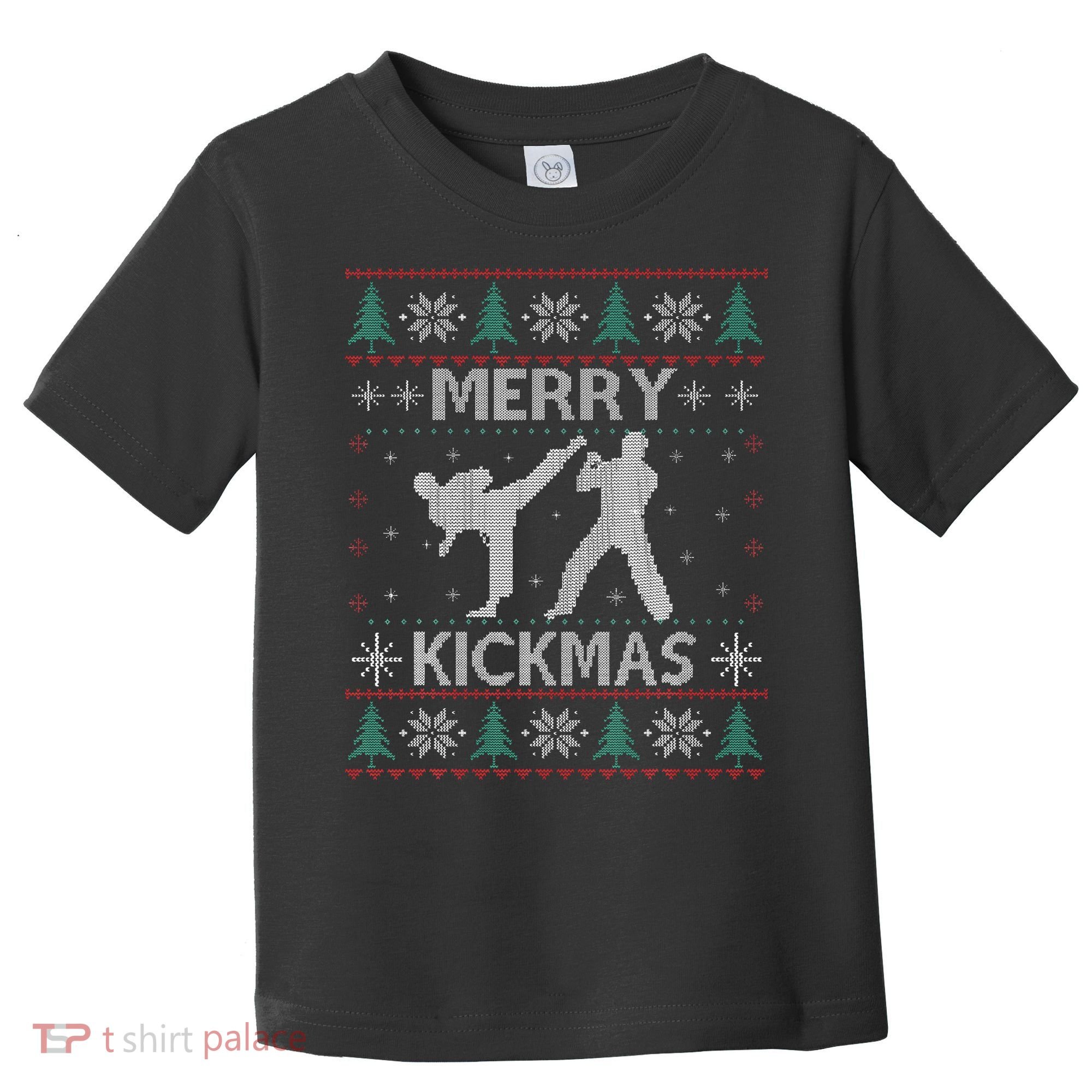 Merry Kickmas Taekwondo Christmas Ugly Sweater Xmas Funny Toddler T-Shirt