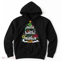 Mele Kalikimaka Tropical Christmas Hawaiian Santa Xmas Tree Hoodie thumb 0