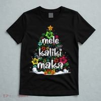Mele Kalikimaka Tropical Christmas Hawaiian Santa Xmas Tree T-Shirt thumb 5