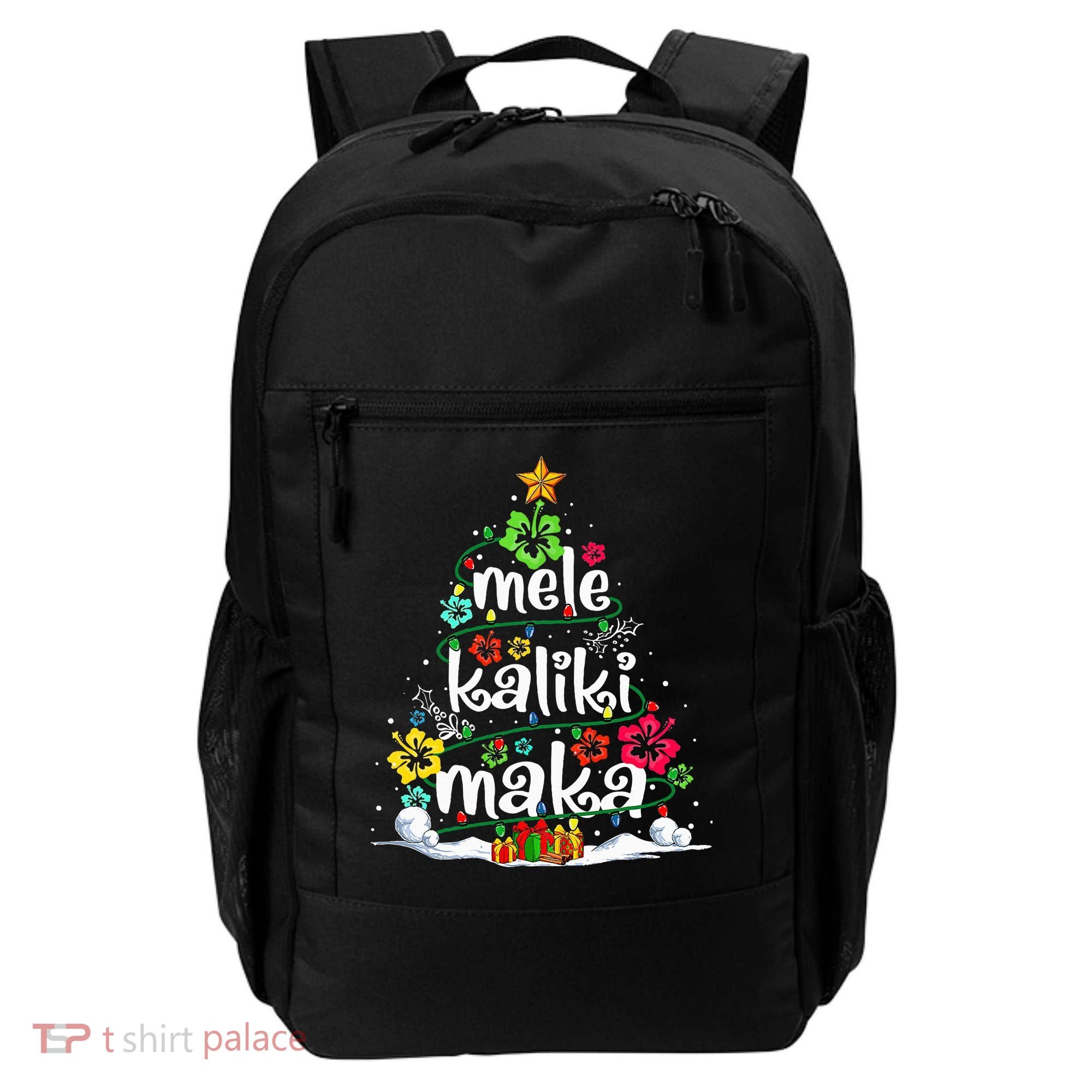 Mele Kalikimaka Tropical Christmas Hawaiian Santa Xmas Tree Backpack