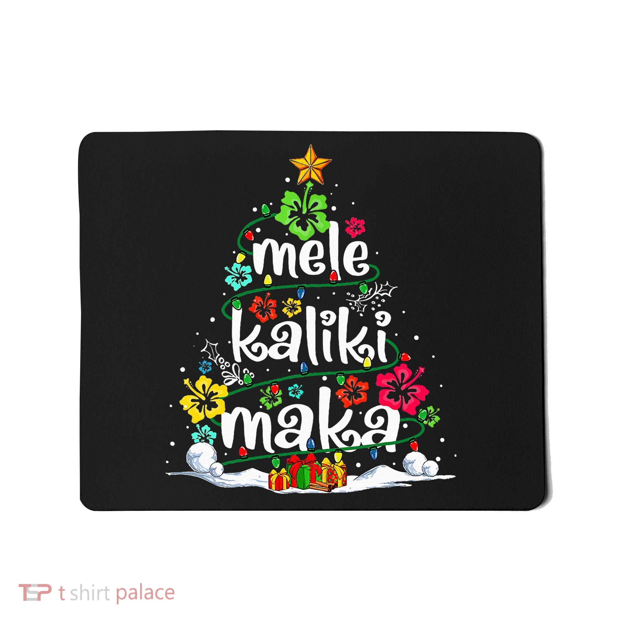 Mele Kalikimaka Tropical Christmas Hawaiian Santa Xmas Tree Mousepad