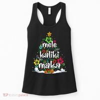 Mele Kalikimaka Tropical Christmas Hawaiian Santa Xmas Tree Women's Tank Top thumb 0