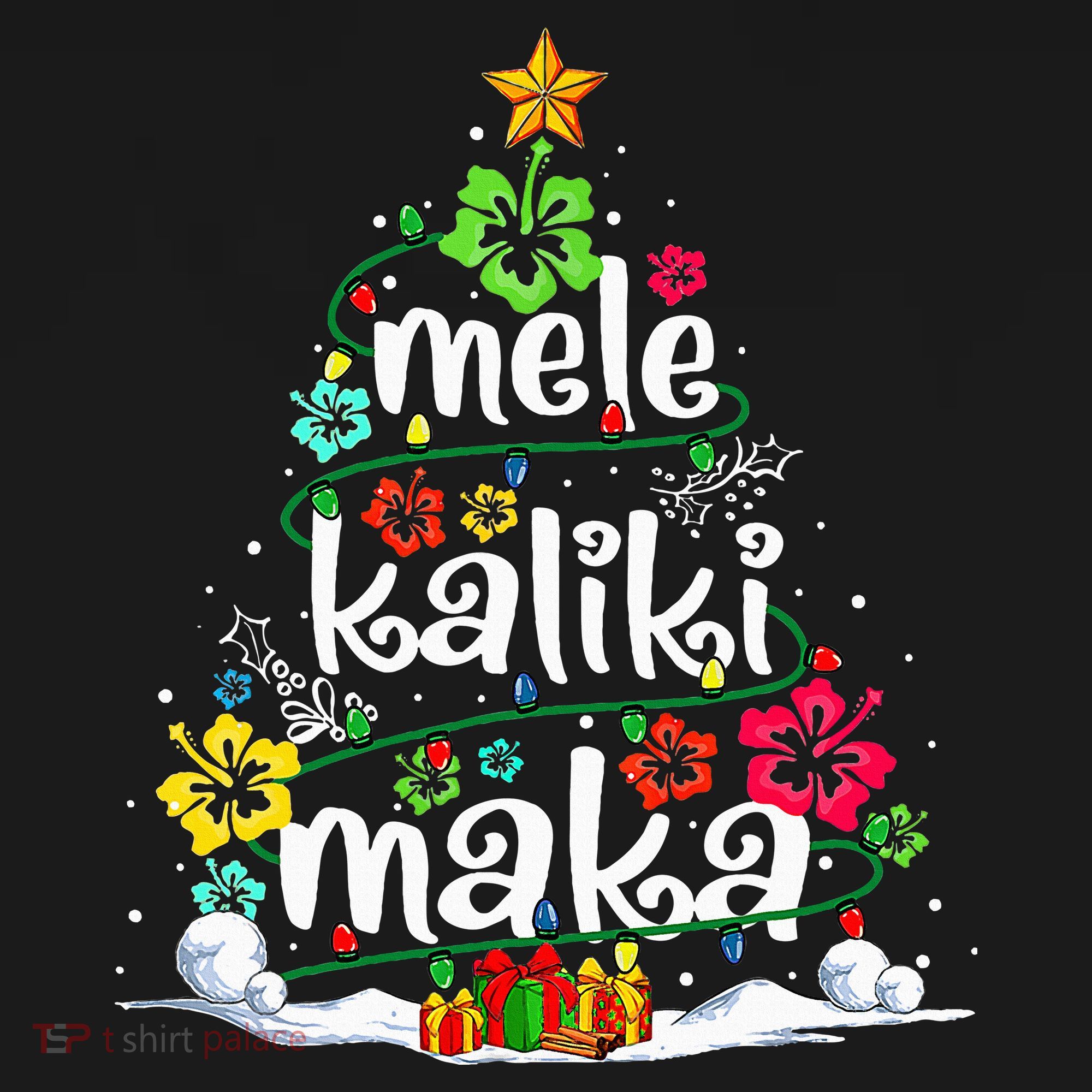 Mele Kalikimaka Tropical Christmas Hawaiian Santa Xmas Tree Women's Tank Top