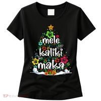 Mele Kalikimaka Tropical Christmas Hawaiian Santa Xmas Tree Women's T-Shirt thumb 0