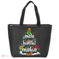 Mele Kalikimaka Tropical Christmas Hawaiian Santa Xmas Tree Tote Bag thumb 0
