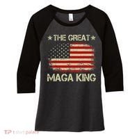 Maga King, The Great Maga King, Ultra Maga Women's Tri-Blend 3/4-Sleeve Raglan Shirt thumb 0