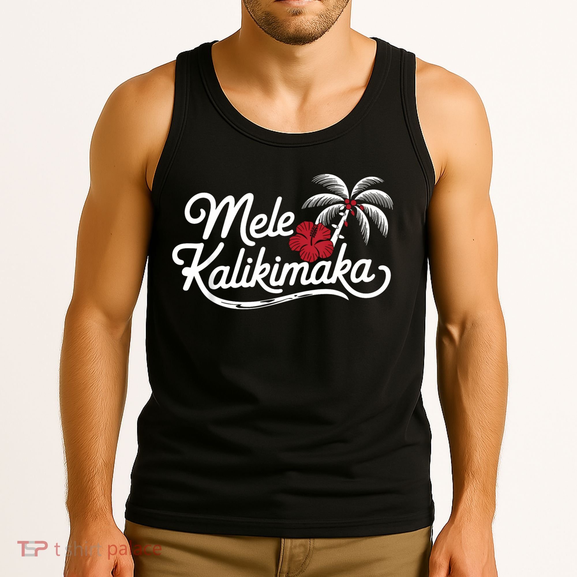 Mele Kalikimaka Tropical Christmas Hawaiian Xmas Tank Top