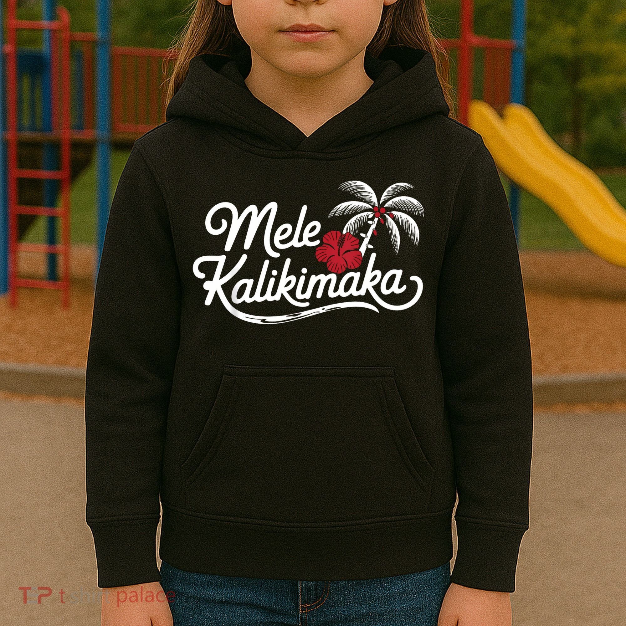 Mele Kalikimaka Tropical Christmas Hawaiian Xmas Kids Hoodie