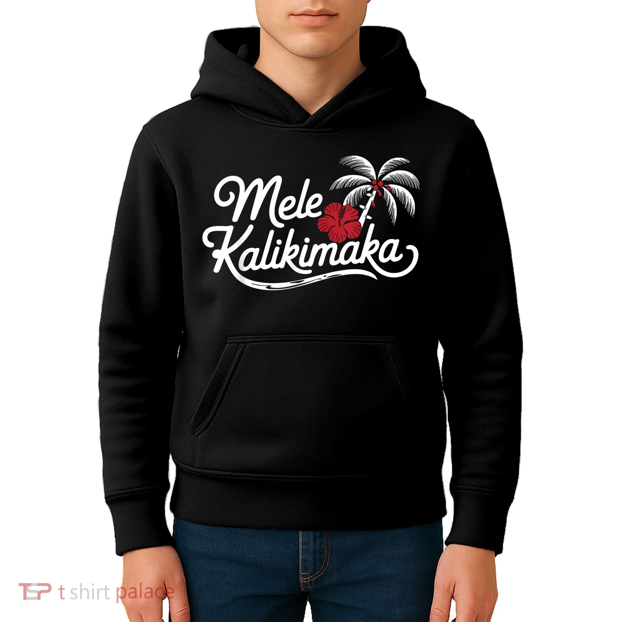Mele Kalikimaka Tropical Christmas Hawaiian Xmas Kids Hoodie