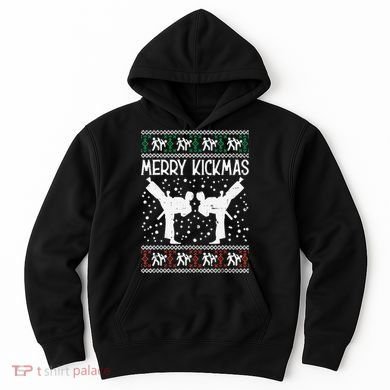 Merry Kickmas Ugly Christmas Karate Jiu Jitsu Martial Hoodie