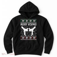 Merry Kickmas Ugly Christmas Karate Jiu Jitsu Martial Hoodie thumb 0