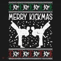 Merry Kickmas Ugly Christmas Karate Jiu Jitsu Martial Long Sleeve Shirt thumb 2