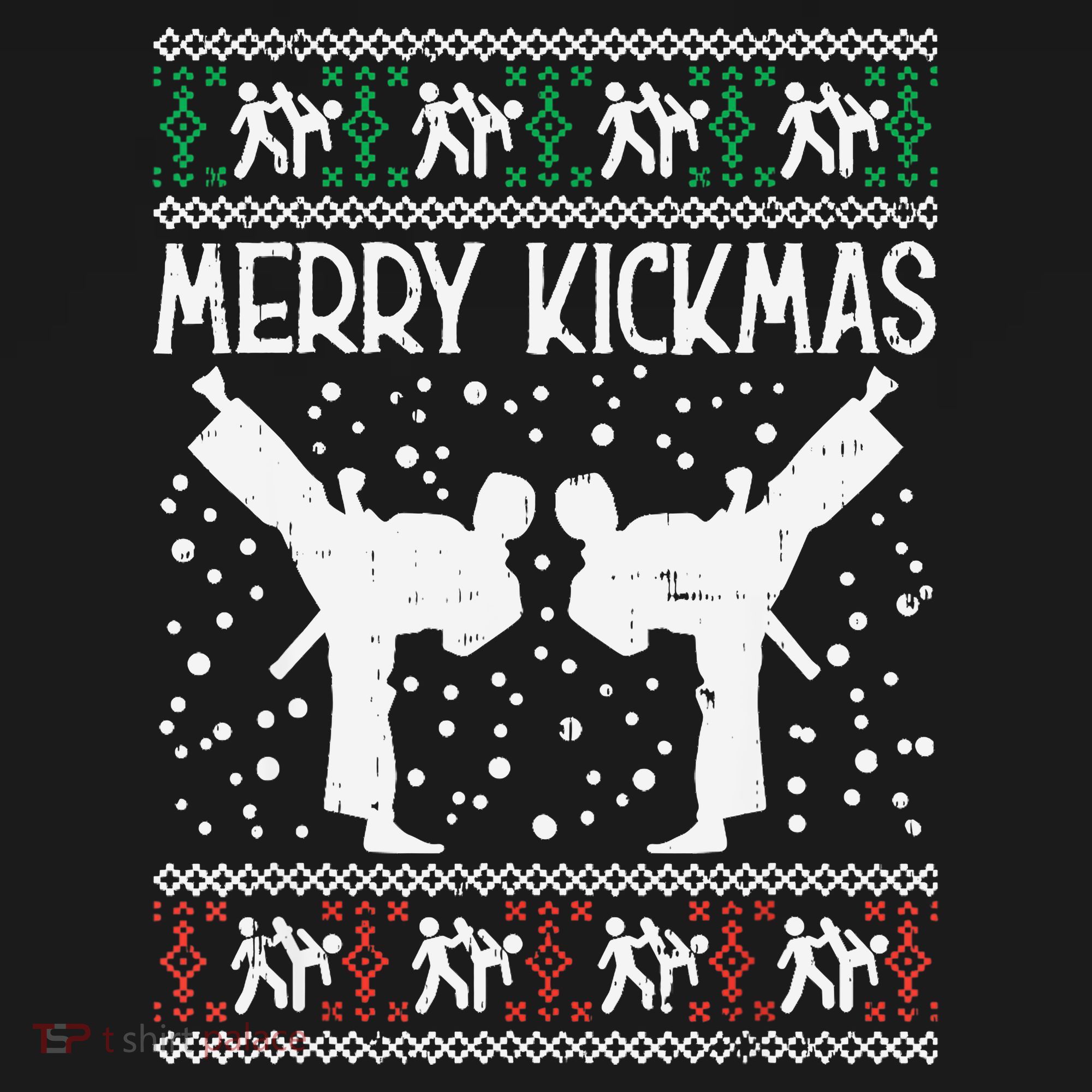 Merry Kickmas Ugly Christmas Karate Jiu Jitsu Martial T-Shirt